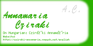 annamaria cziraki business card